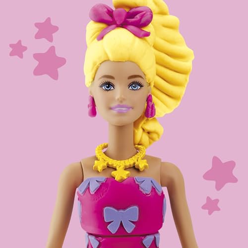 Play-Doh - Barbie Set Balze e Fiocchi, gioco di pasta modellabile e acconciature