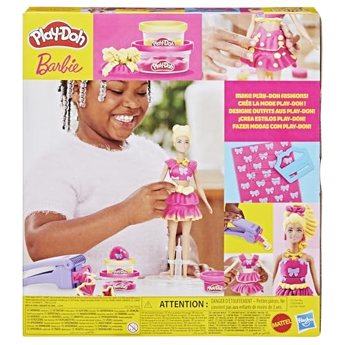 Play-Doh - Barbie Set Balze e Fiocchi, gioco di pasta modellabile e acconciature