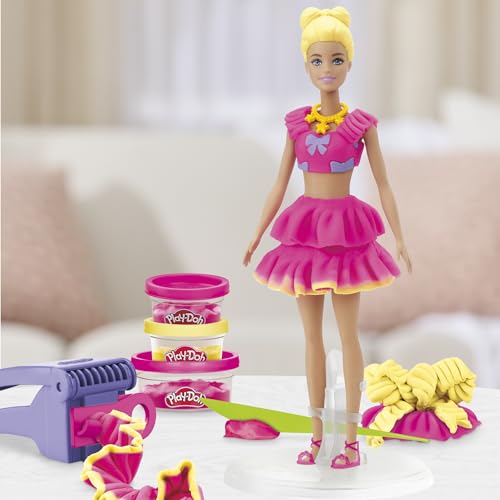Play-Doh - Barbie Set Balze e Fiocchi, gioco di pasta modellabile e acconciature