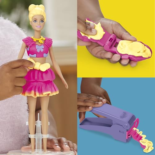 Play-Doh - Barbie Set Balze e Fiocchi, gioco di pasta modellabile e acconciature