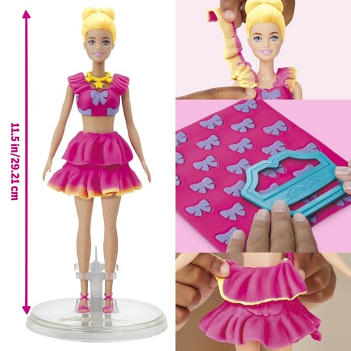 Play-Doh - Barbie Set Balze e Fiocchi, gioco di pasta modellabile e acconciature