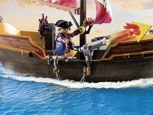 PLAYMOBIL Pirates 71418 Nave Pirata con accessori da costruire, dai 4 Anni