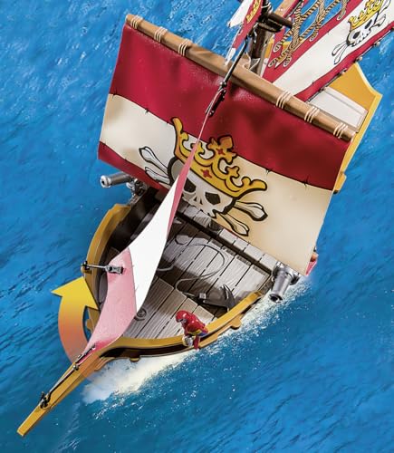 PLAYMOBIL Pirates 71418 Nave Pirata con accessori da costruire, dai 4 Anni