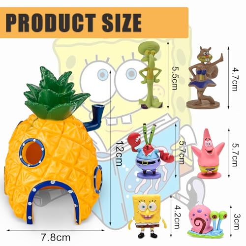 Playset Casa di Ananas e Personaggi Spongebob, anche come decorazione per acquari
