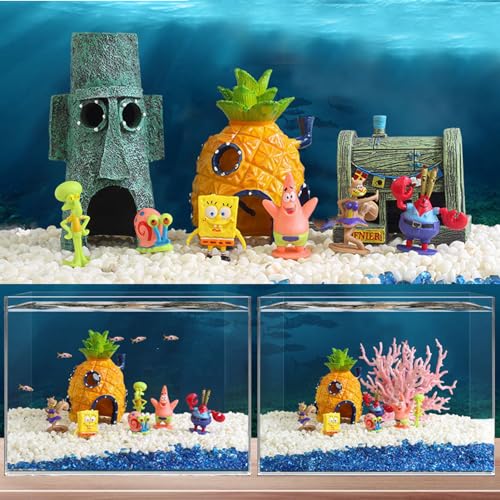 Playset Casa di Ananas e Personaggi Spongebob, anche come decorazione per acquari