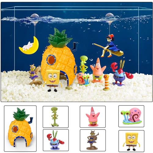 Playset Casa di Ananas e Personaggi Spongebob, anche come decorazione per acquari