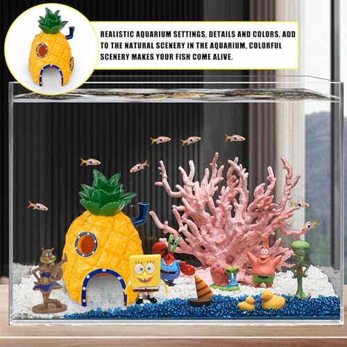 Playset Casa di Ananas e Personaggi Spongebob, anche come decorazione per acquari
