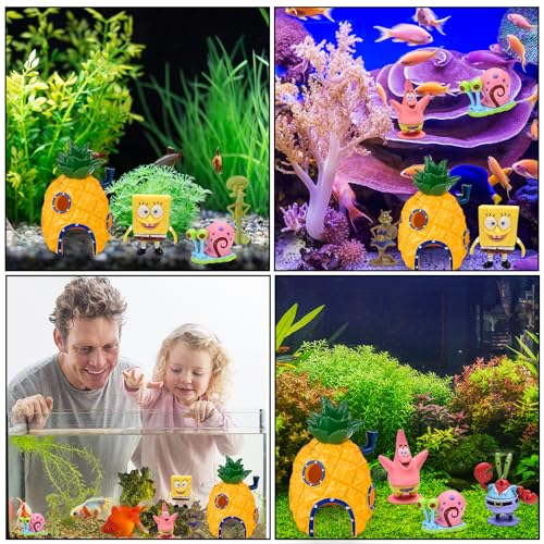 Playset Casa di Ananas e Personaggi Spongebob, anche come decorazione per acquari