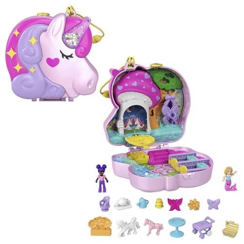 Polly Pocket - La Foresta dell'Unicorno con 2 bamboline e accessori