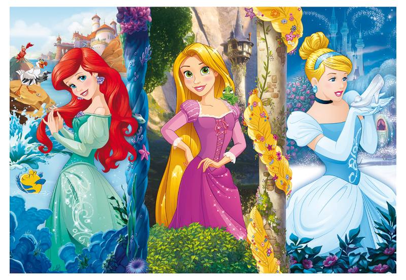 Principesse Disney, Puzzle Cenerentola, Ariel, Rapunzel, Clementoni