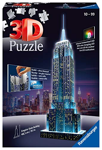 Puzzle 3D Empire State Building, edizione speciale notturna con LED - Ravensburger