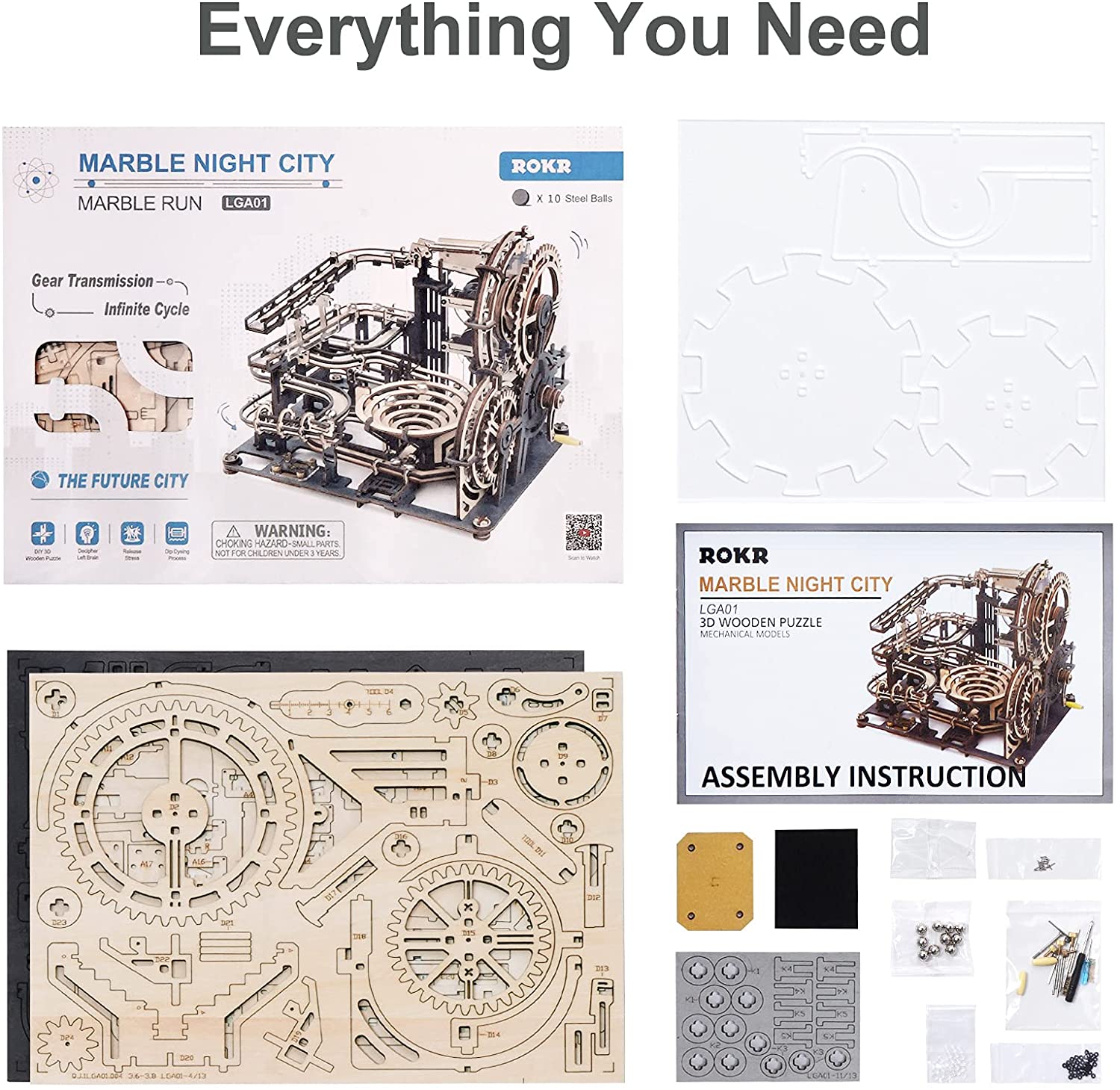 Puzzle 3d in legno - Pista delle biglie