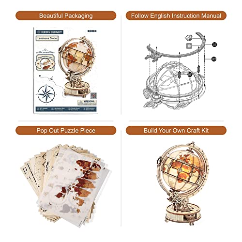 Puzzle 3D Mappamondo in legno - Robotime