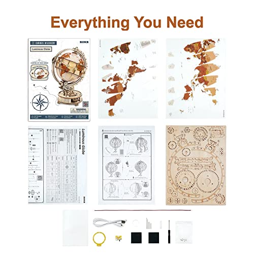 Puzzle 3D Mappamondo in legno - Robotime