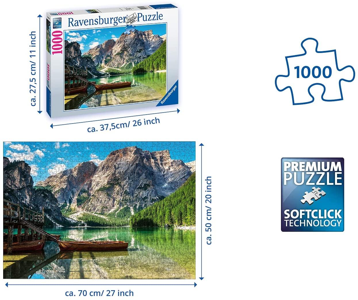 Puzzle Ravensburger 1000 pezzi - Lago Braies
