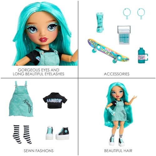 Rainbow High Blu Brooks, Bambola Blu con Accessori Colorati - Fashion Dolls