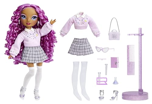 Rainbow High Lilac Lane, Bambola alla moda viola con abiti e occhiali - Fashion Doll