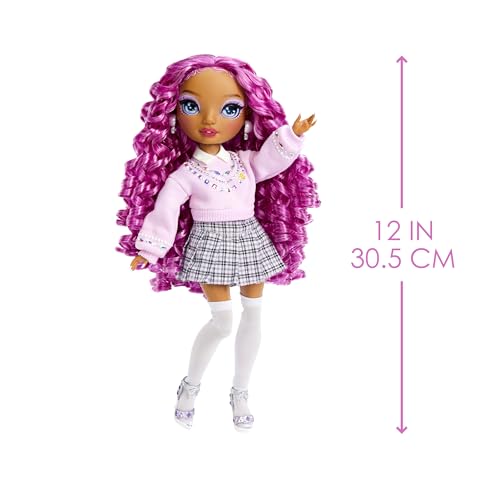 Rainbow High Lilac Lane, Bambola alla moda viola con abiti e occhiali - Fashion Doll