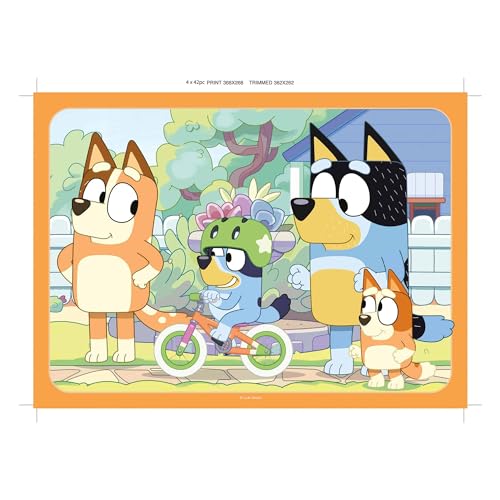 Ravensburger Puzzle Bluey, 4 Puzzle da 42 Pezzi, Età da 4 anni