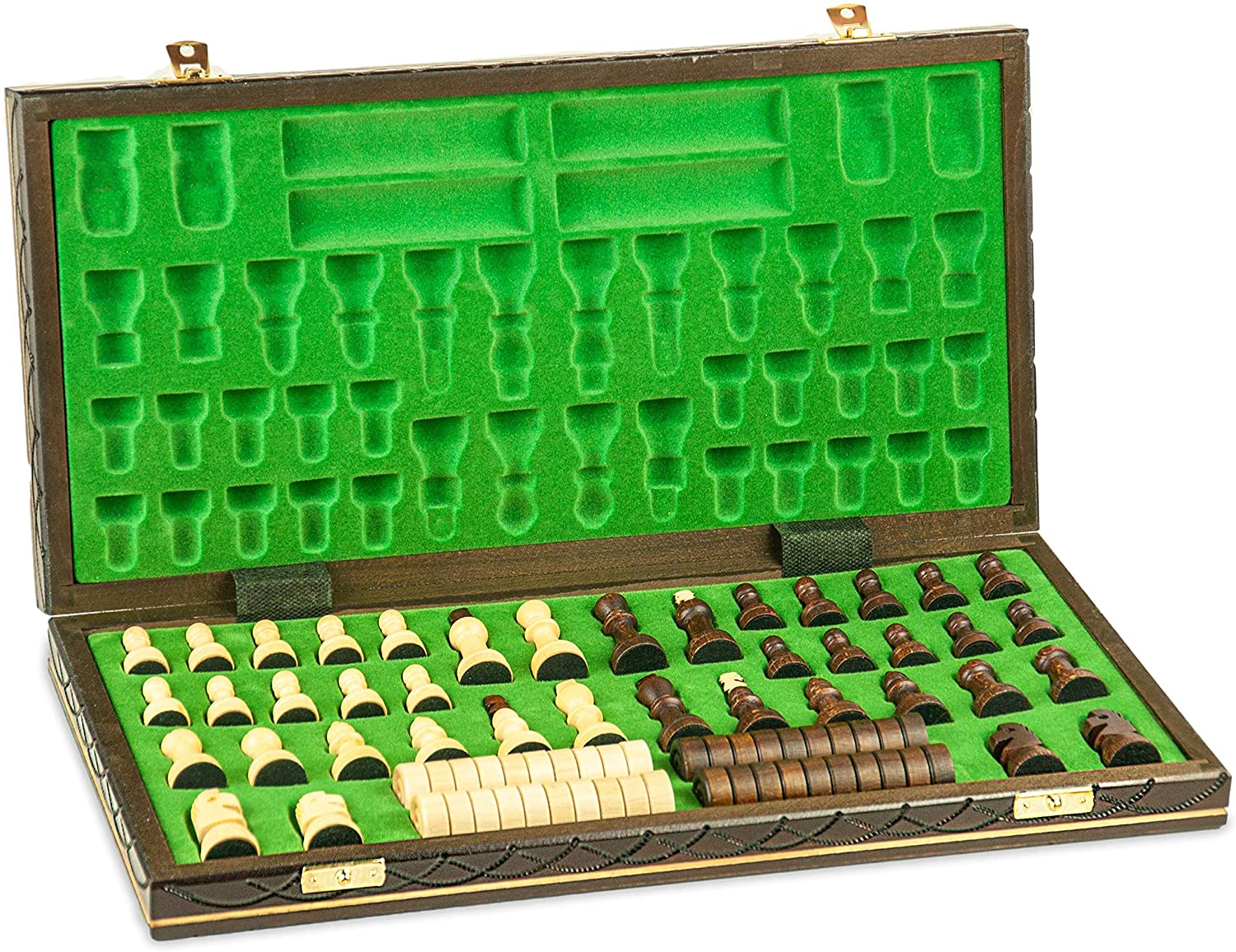 Scacchiera in legno pieghevole da viaggio