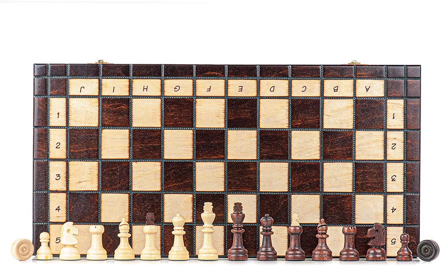 Scacchiera in legno pieghevole da viaggio