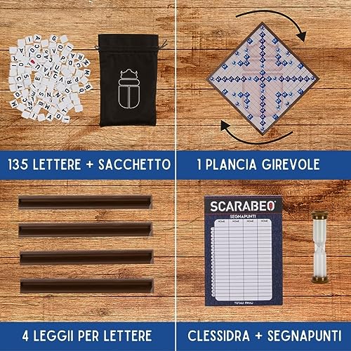 Scarabeo Deluxe 60° Anniversario, Gioco da Tavolo Spin Master Editrice Giochi