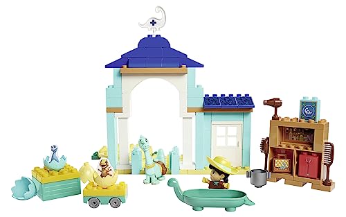 Stazione di cura Dino Ranch - 86 mattoncini da costruire con personaggi, da 18 mesi a 5 anni - Big Bloxx