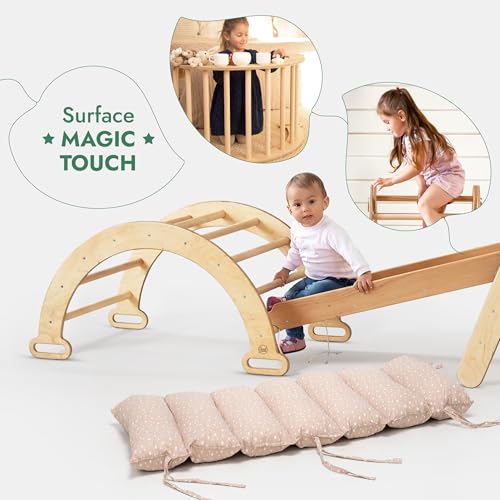 Struttura da arrampicata da interni 6 in 1 per bambini - Climbing in casa - Gioco Montessori per motricità , palestra in legno per bambini, giocattoli da arrampicata pieghevoli per bambini di età compresa tra 1 e 7 anni