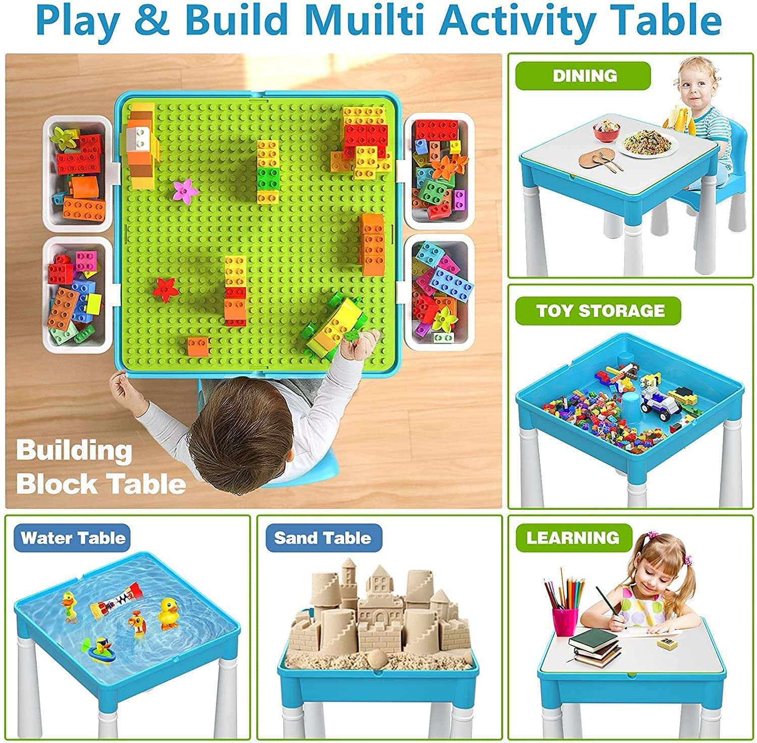 Tavolino per bambini multi-attività 5 in 1