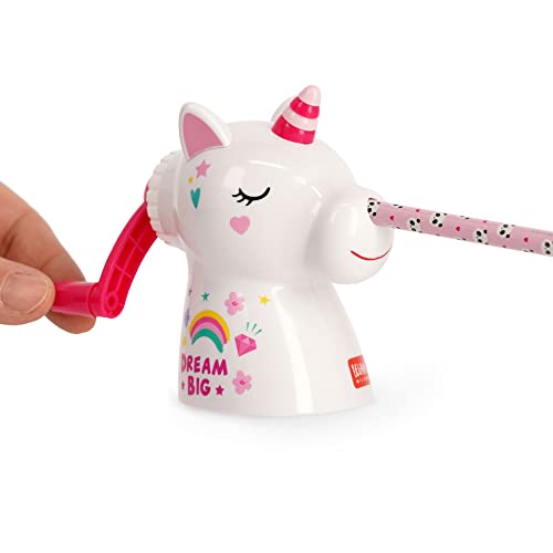 Temperamatite a manovella a forma di Unicorno, con Contenitore -  Legami