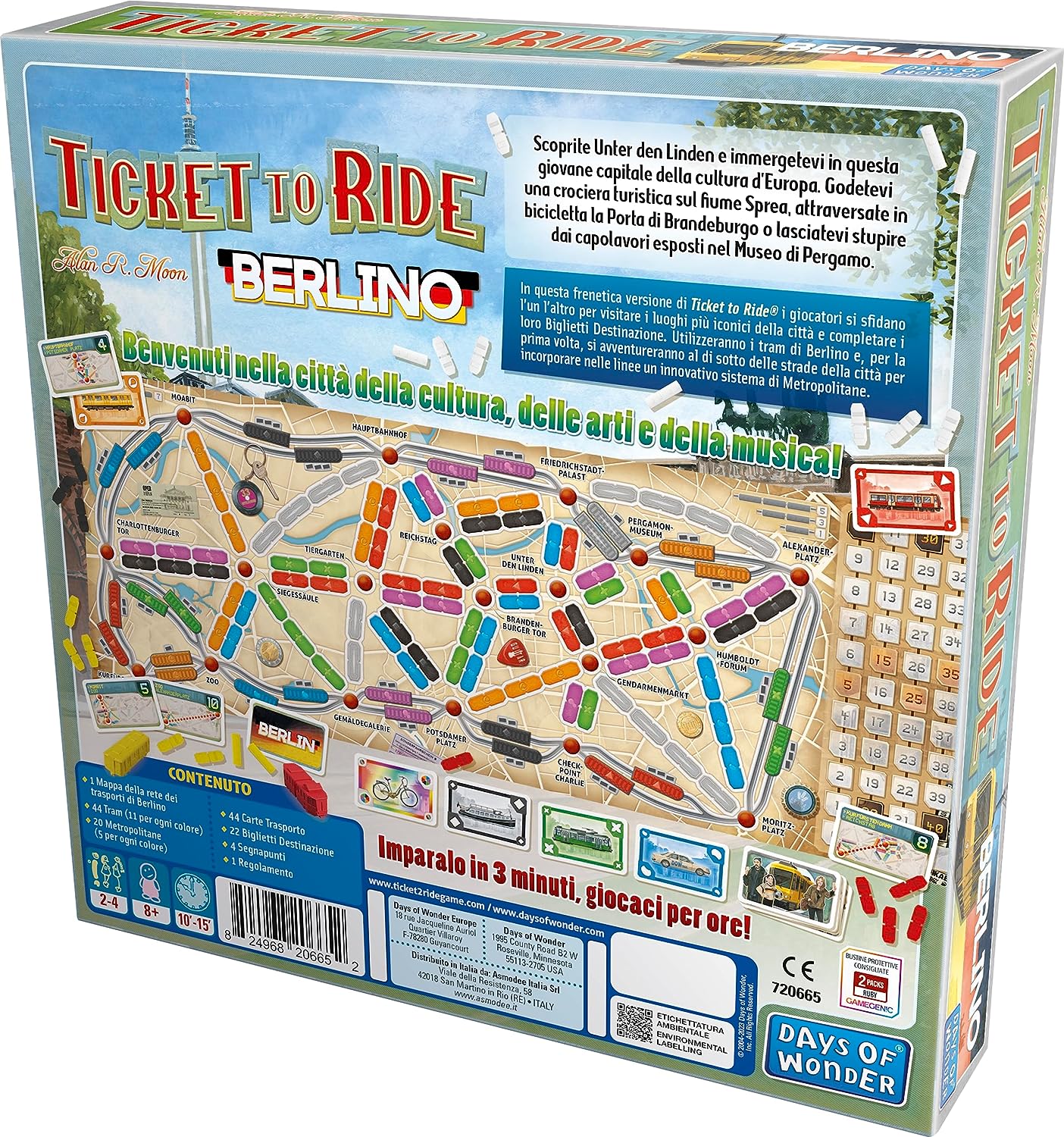 Gioco da tavolo Ticket to ride Berlino - retro confezione
