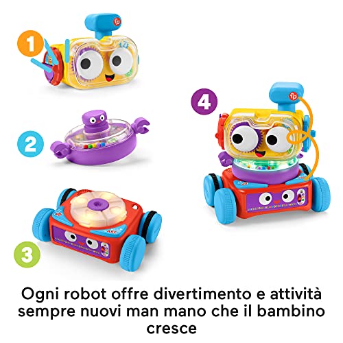 Tino Robottino - Robot e Pupazzo Interattivo 4 in 1 - Fisher-Price
