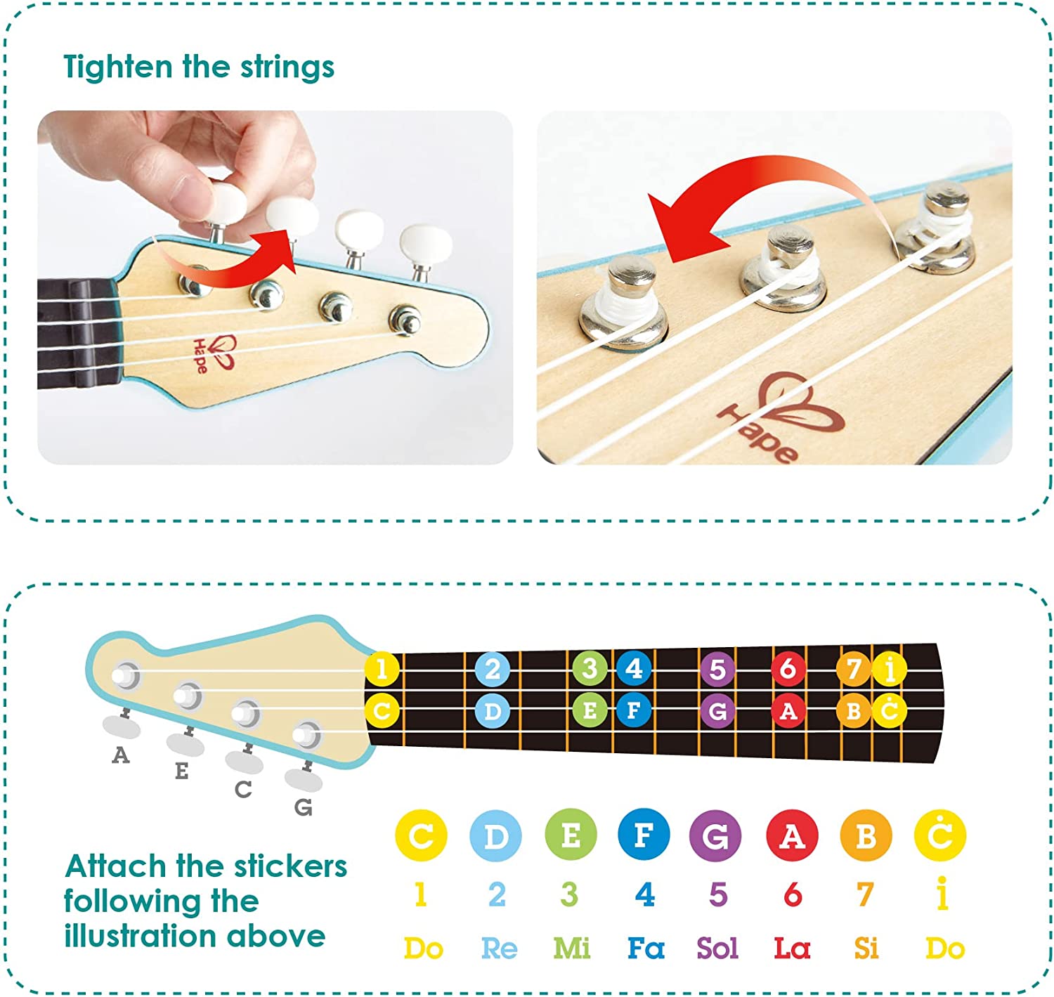 Ukulele per bambini da 3 anni - Hape E0626 - immagine 1