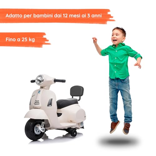 Vespa Bianca Elettrica per bambini 6V - Babycar