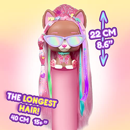 VIP PETS Mega Pet Nyla, Bambolina con capelli da pettinare e oltre 30 accessori per acconciature