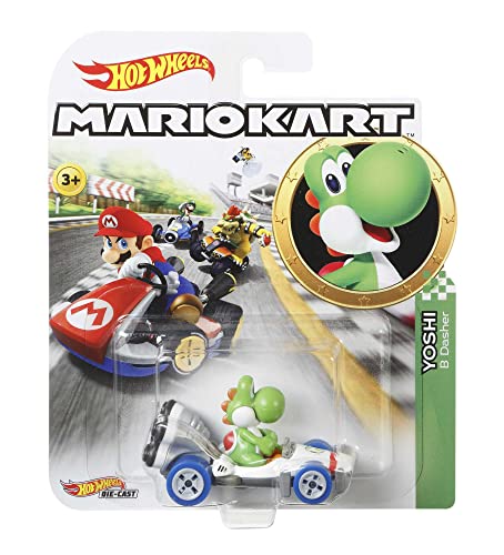 Yoshi Mario Kart Macchinina per Bambini da 3 Anni - Hot Wheels