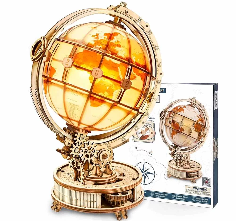 Puzzle 3D in legno mappamondo