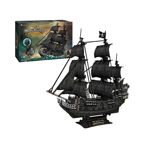 Puzzle 3D Queen Anne's Revenge – Nave Pirata 328 Pezzi con Luci LED