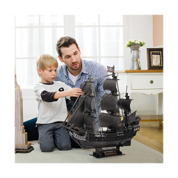 Puzzle 3D Queen Anne's Revenge – Nave Pirata 328 Pezzi con Luci LED