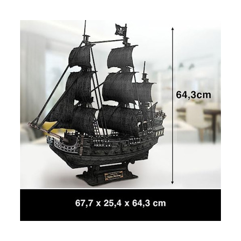 Puzzle 3D Queen Anne's Revenge – Nave Pirata 328 Pezzi con Luci LED