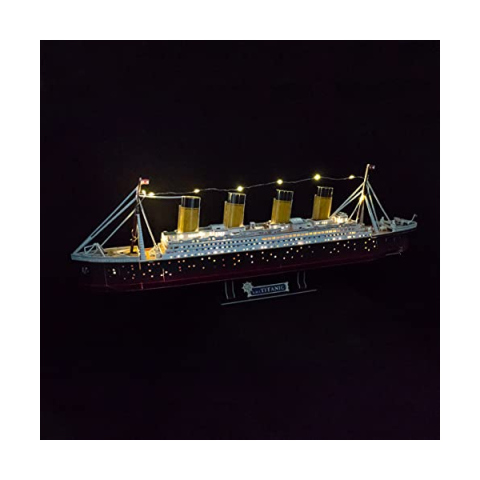 Puzzle 3D Titanic con LED – Party Town, 266 pezzi