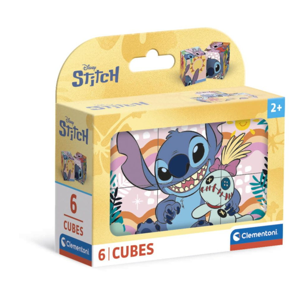 Clementoni Puzzle 6 Cubi Stitch Disney per Bambini dai 2 Anni