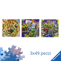 Puzzle Tartarughe Ninja 3x49 Pezzi Ravensburger – dai 5 anni
