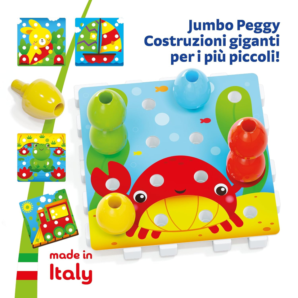 Quercetti Jumbo Peggy mosaico con 16 chiodini