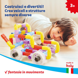 Quercetti Tubation Wheels costruzioni con 68 pezzi