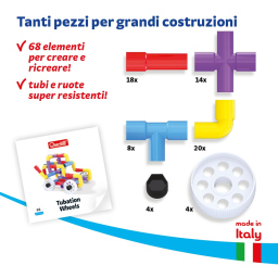 Quercetti Tubation Wheels costruzioni con 68 pezzi