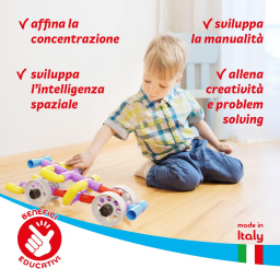 Quercetti Tubation Wheels costruzioni con 68 pezzi