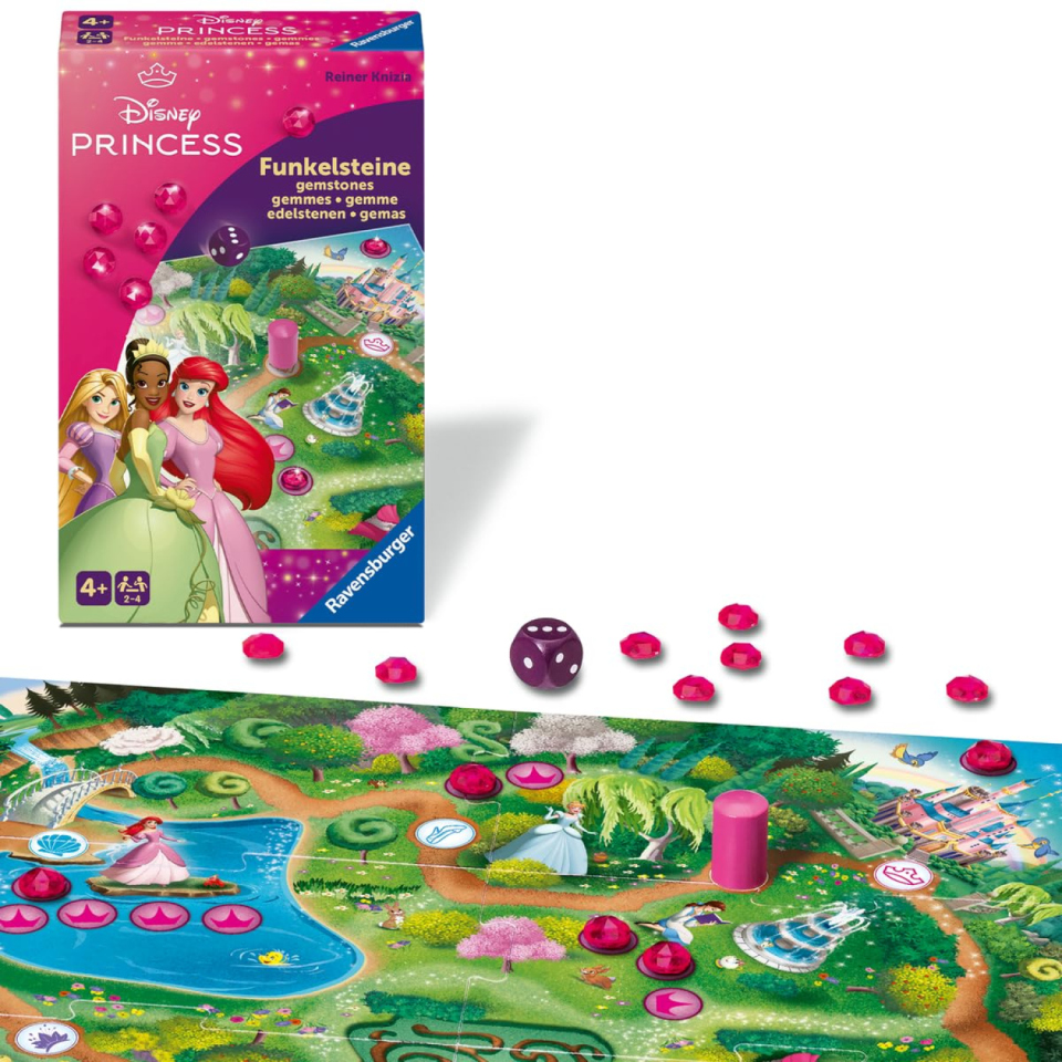 Ravensburger Disney Princess Gemme, gioco da viaggio 2-4 giocatori