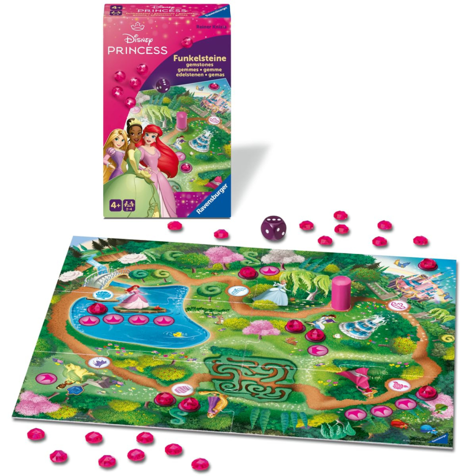 Ravensburger Disney Princess Gemme, gioco da viaggio 2-4 giocatori