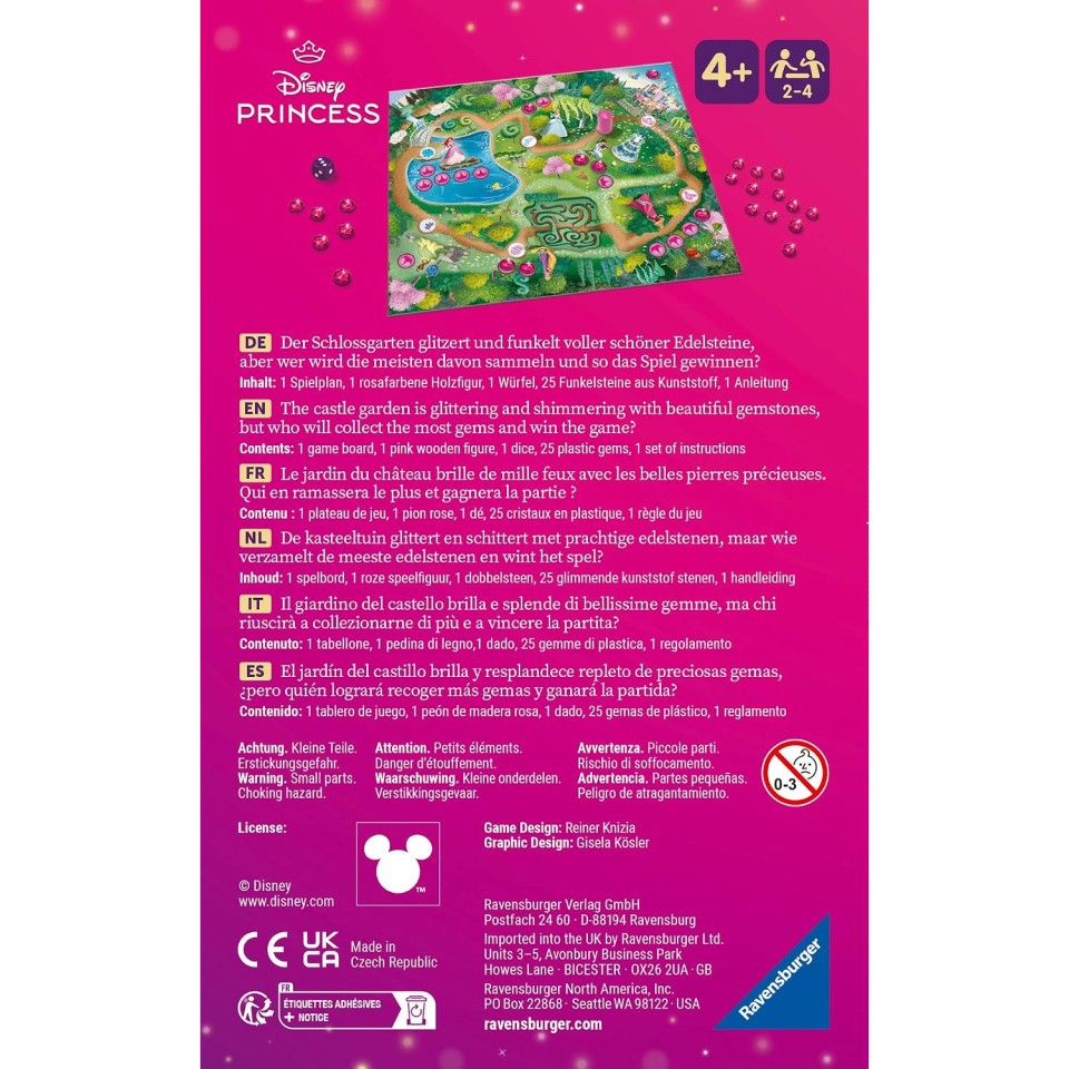 Ravensburger Disney Princess Gemme, gioco da viaggio 2-4 giocatori